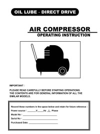 puma air compressor parts list